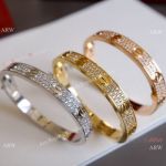 Iced Out Cartier Love Copy Bracelet Diamond-set Wide Style